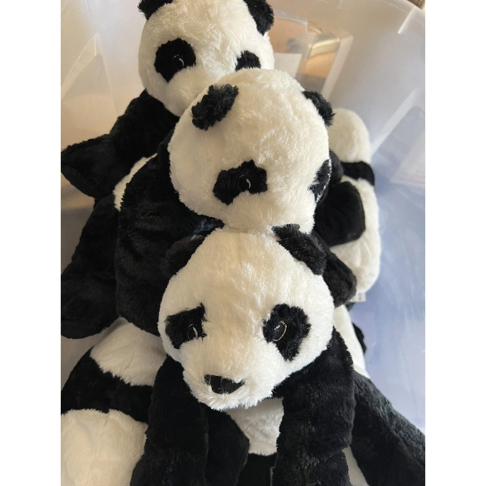 Ikea Kramig Panda Teddy Stuffed Animal Plush Soft White Black 804.028.47